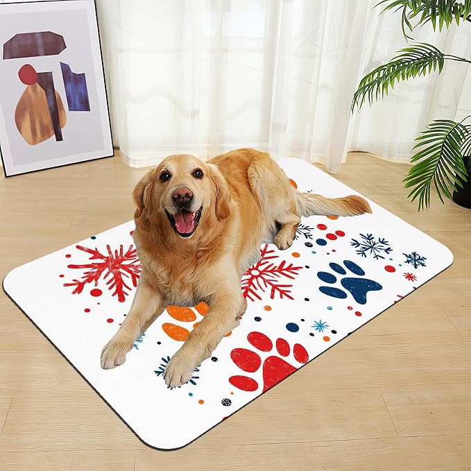 Chirstmas Snowflake Paw Pet Food Mat - Image 7