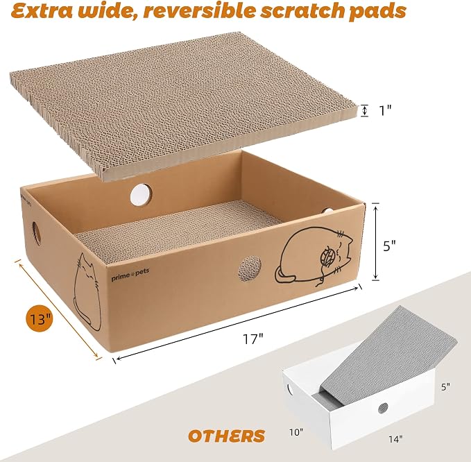 PrimePets Cat Scratcher, Wide Cat Scratch Pad - Image 2