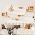 PETKABOO Cat Wall Shleves and Perches, Pine Wooden Cat Wall Furniture Climbing by PETKABOO