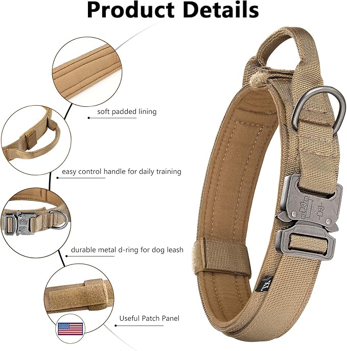 DAGANXI Tactical Dog Collar, Adjustable Military Training Nylon Dog Collar - Image 4