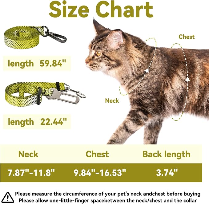Cat Harness and Leash Set, 3-in-1 Escape Proof Adjustable, Comfortable Soft - Image 6