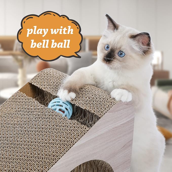 PAWZ Road Cat Scratcher, Triangle Cardboard Cat Scratcher 28.3” Large Scratch - Image 6