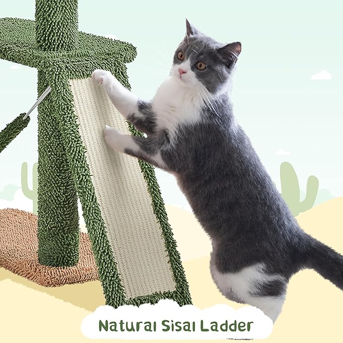 Yaheetech 63in Cactus Cat Tree, Pet Furniture Activity Center - Image 7