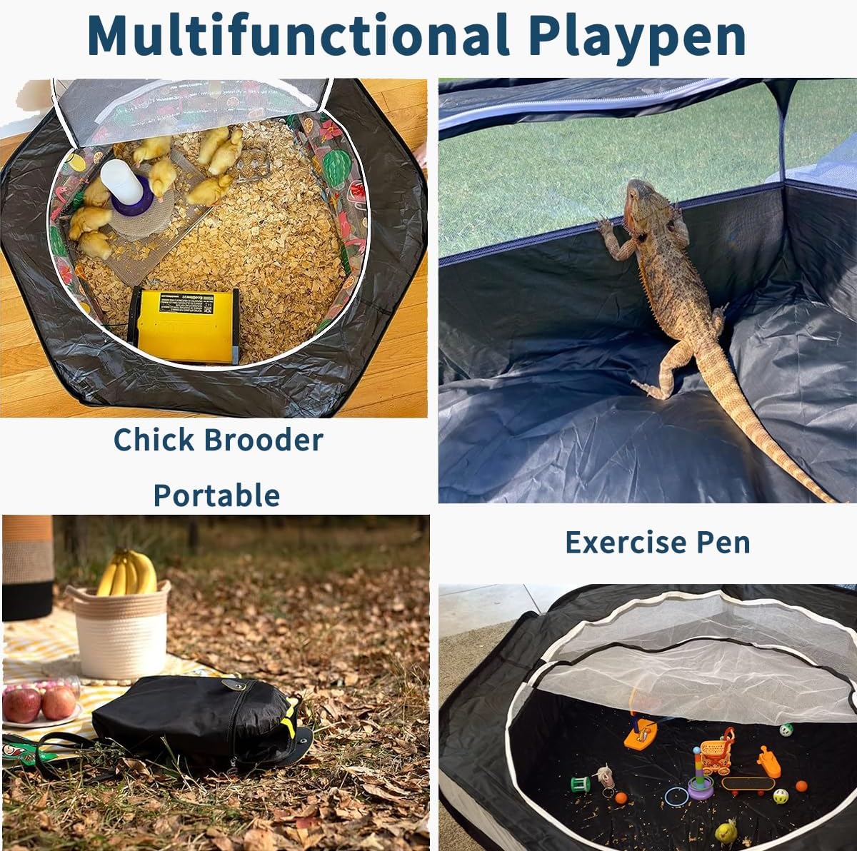 Amakunft 2-in-1 Small Animal Playpen with Pad Mat - GlobalHabitat Supply