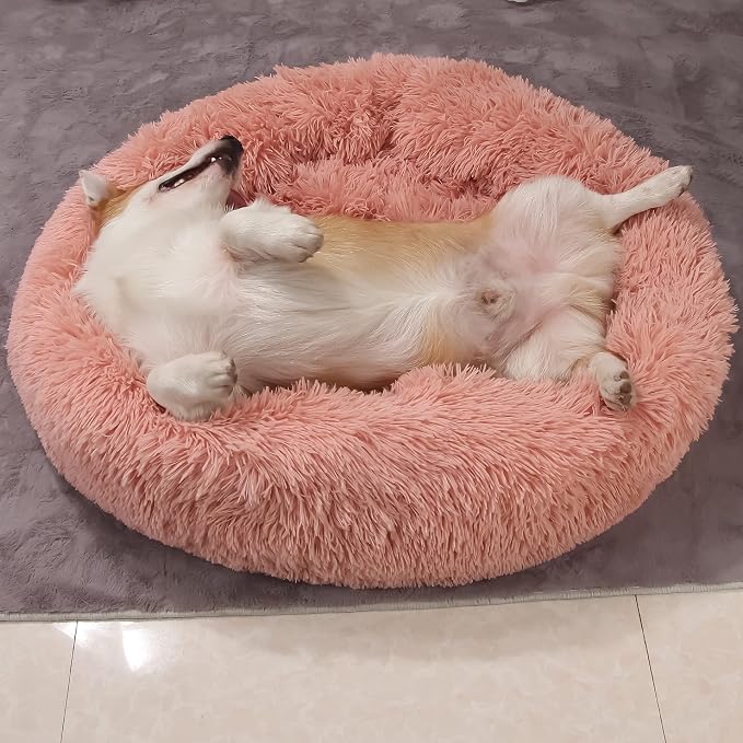 Calming Dog Bed for Medium Dogs Washable Donut 30 inches Anti-Slip Pet Bed - Image 6