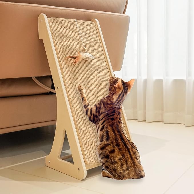 PETKARAY Cat Scratcher, Sisal Cat Scratching Ramp, L Shape Scratch Pad by PETKARAY