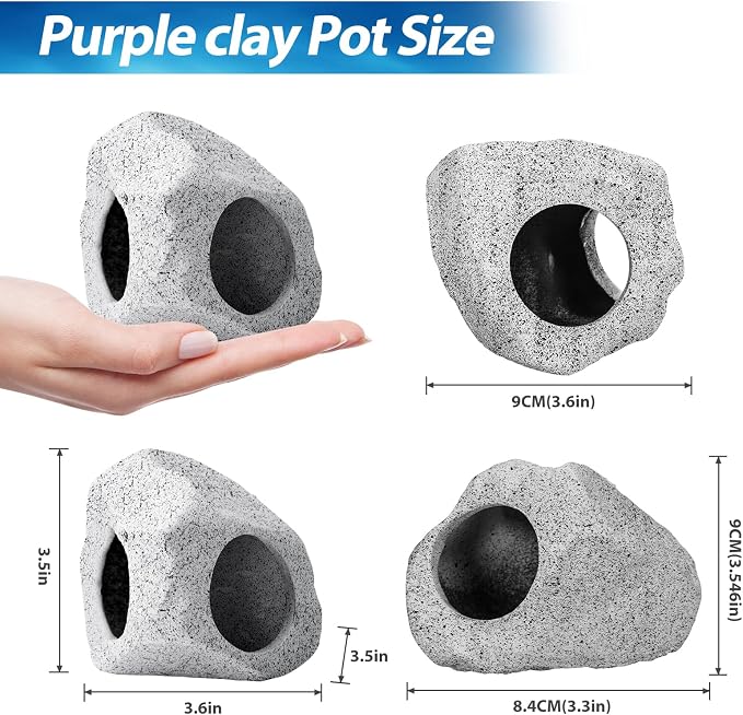 CousDUoBe 13Pcs Aquarium Hideaway Rock Cave Fish Tank Decorations quarium - Image 2