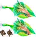 WILLBOND 2 Pcs Green Silicone Betta Fish Bed Leaf Hammock Betta Fish Tank by Willbond+Technology+Limited