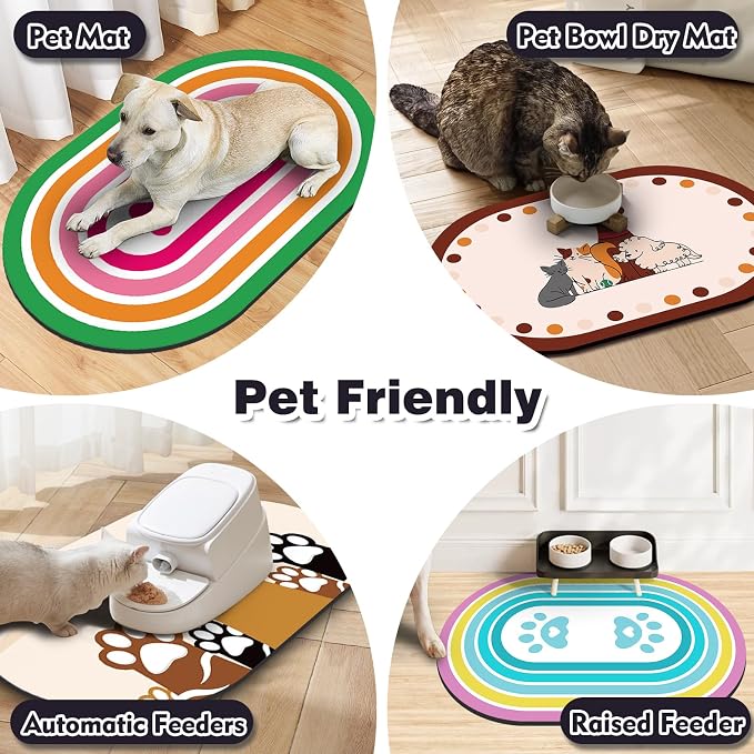 Pet Feeding Mat – 20''x12'' Absorbent Dog Food Mat, Pet Water Mats Protect Floor - Image 6