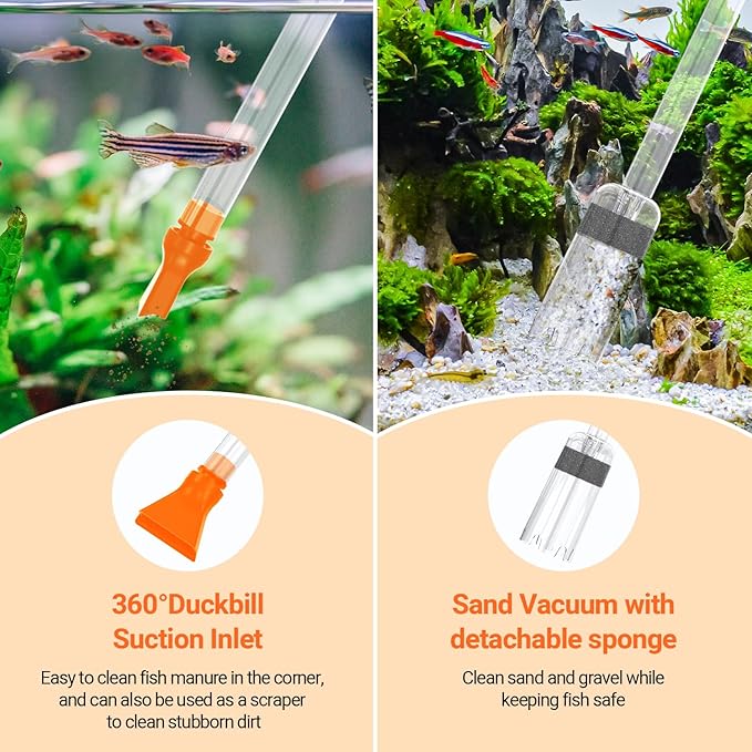 132GPH Manual Aquarium Gravel Cleaner, Fish Tank Siphon Vacuum Cleaner - Image 3
