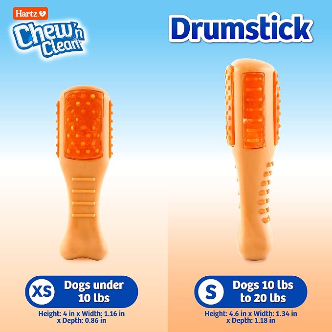 Hartz Chew ‘n Clean Chew Toy and Treat in One Chicken Flavored Drumstick Dog Toy - Image 3