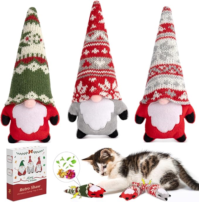 Retro Shaw Christmas Cat Toys, Xmas Catnip Toys by RetroShaw