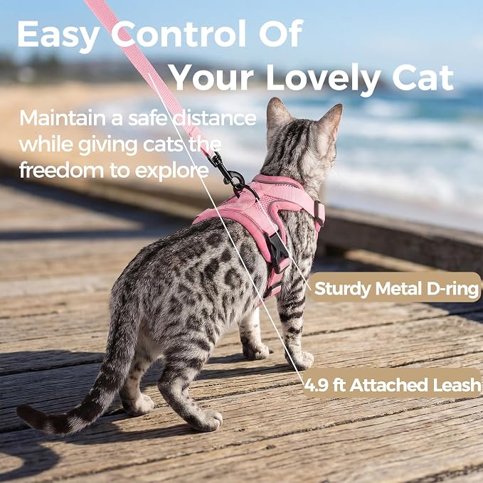Cat Harness and Leash Set Escape Proof Tactical Large Kitten Harness Emotional - Image 5