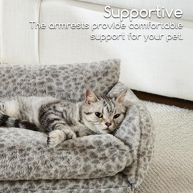 Hollypet Cat Bed Fluffy Plush Mutifuctional Double-Layer Soft Pet Couch - Image 4