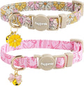 Faygarsle 2 Pack Pink Bow Floral Pattern Cat Collars Breakaway Safety Collar by Faygarsle