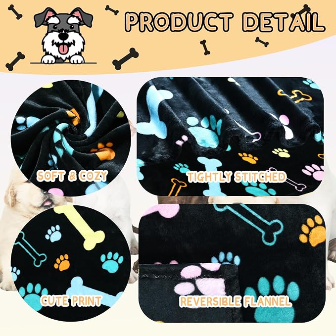 Rezutan Dog Blankets for 3 Pack Large Medium Pet Cat, Soft Fuzzy Washable - Image 2