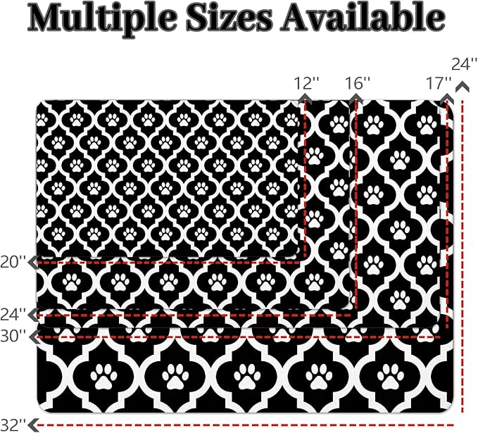Dog Food Mat 17X30 Inch Pet Feeding Absorbent Mats - Image 4