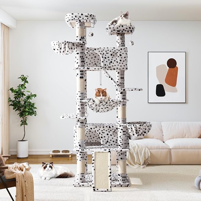 Allewie 81 Inches Tall Cat Tree/Multi-Level Large Climbing Tree House and Towers - Image 2