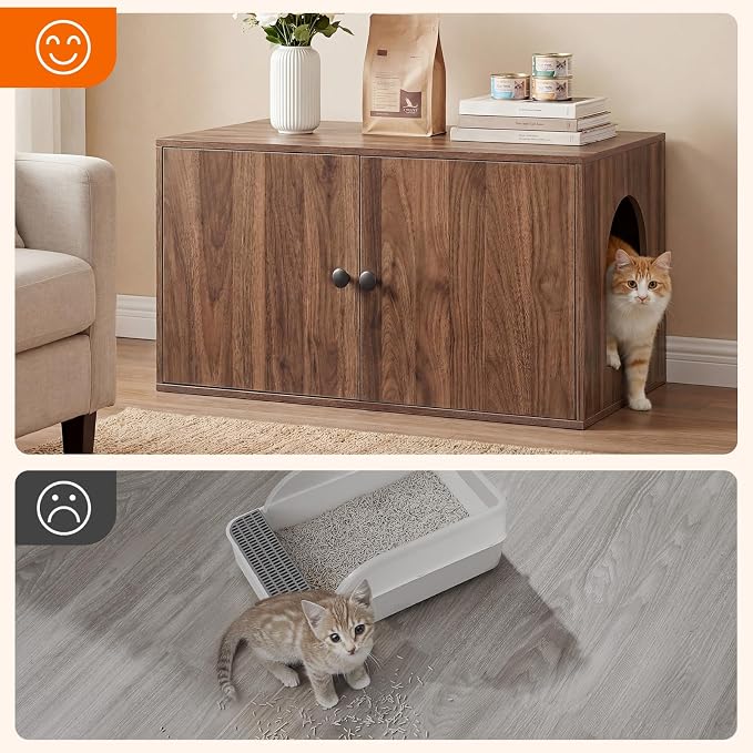HOOBRO Cat Litter Box Enclosure, Hidden Litter Box Furniture - Image 6