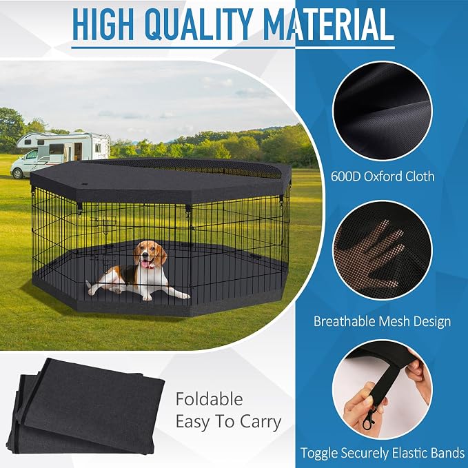 Foldable Metal Wire Dog Pen Pet Playpen Dog Fence Indoor Exercise Pen Enclosure - Image 3