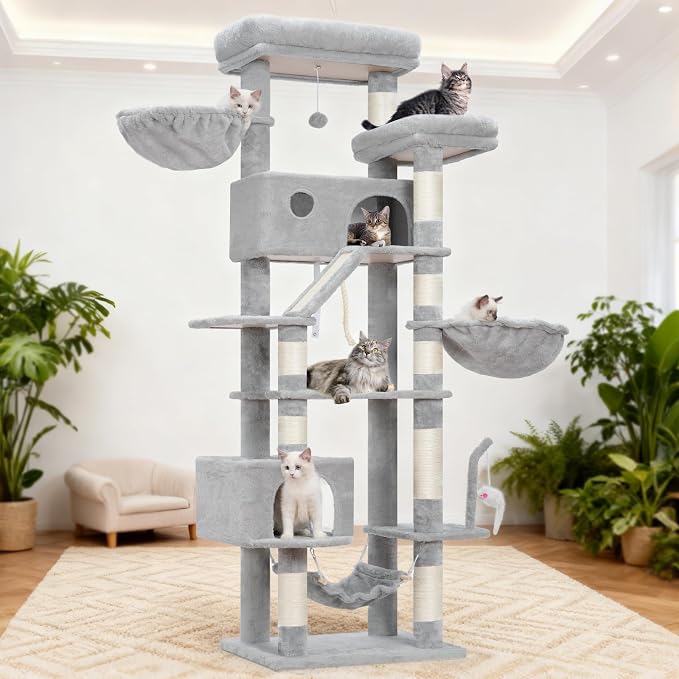 Cat Tree for Large Cats, 78.7" Tall Cat Tower for Indoor Cats Multiple Cats - Image 9