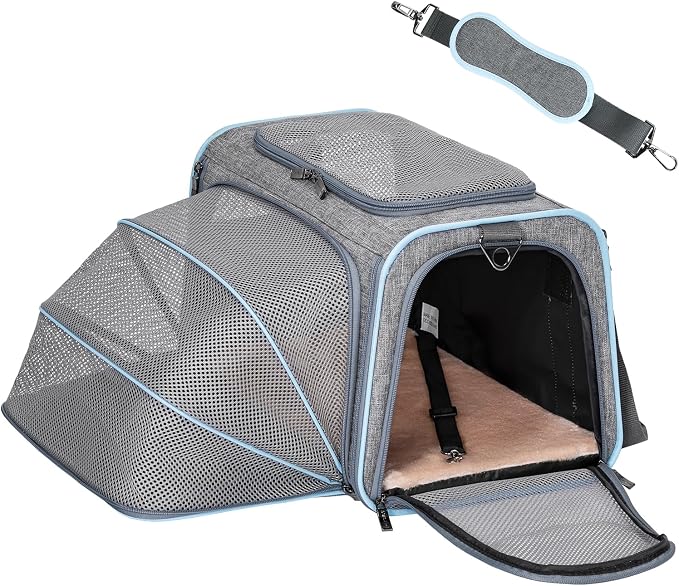 Petsfit Expandable Cat Carrier Dog Carriers, Airline Approved Soft-Sided by Petsfit