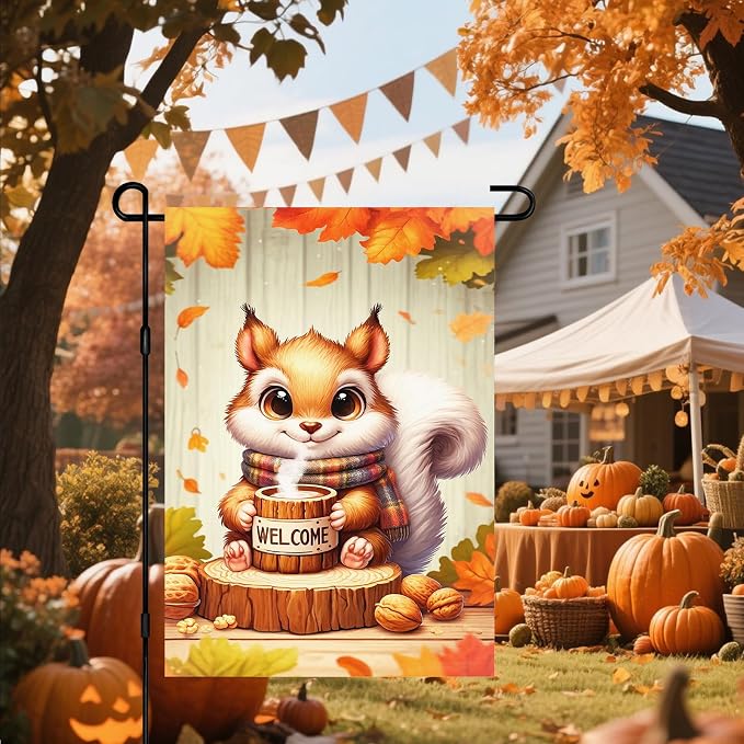 Fall Everyday Garden Flag 12x18 Inch Cute Red Squirrel - Image 6