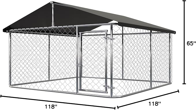 Outdoor Dog Enclosure Heavy Duty Dog Kennel House Mesh Dog Big Cage Pet Kennel - Image 8