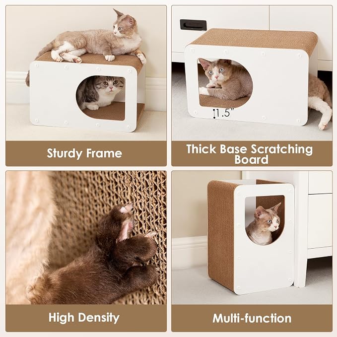 EHEYCIGA Cardboard Cat Scratcher House, 17-Inch Corrugated Cat Scratcher - Image 5