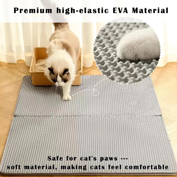 HCY&WLD 2-Pack Cat Litter Mat, Double Layer Honeycomb Waterproof Urine Proof - Image 3