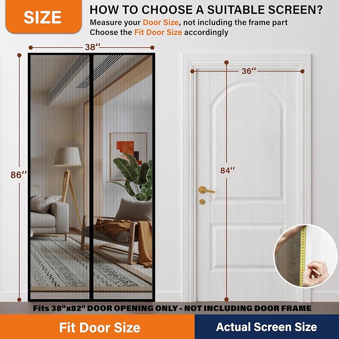 Magnetic Screen Door，Screen Door Mesh，Keep Bugs Out, Heavy-Duty Mesh Curtain - Image 2