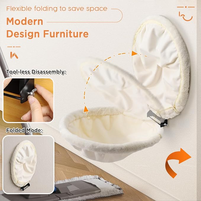 Cat Hammock Wall Mounted, Foldable & Stable Cat Beds- Breathable Cats Wall - Image 2