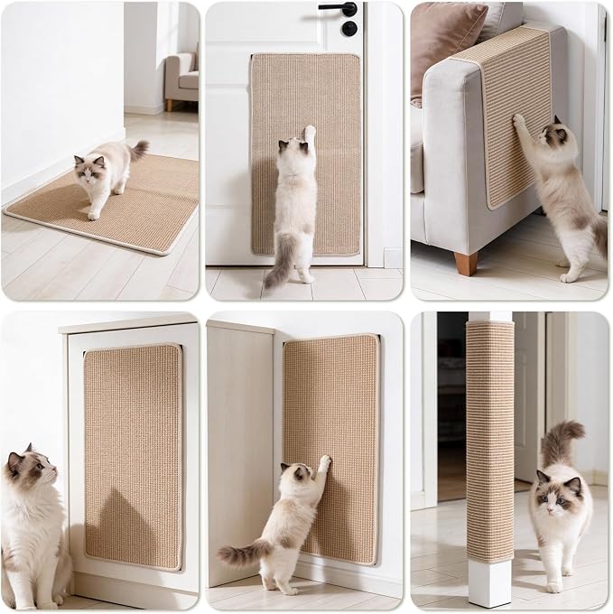 Cat Scratcher Mat, 23.6"x 15.7" Natural Sisal Cat Scratch Mat - Image 7
