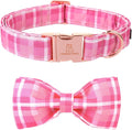 Lionheart glory Pink Plaid Dog Collar, Adjustable Dog Collar by LionheartGlory