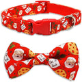 Christmas Dog Collar with Bow Tie Set, Adjustable Puppy Collar by PohshidoPet