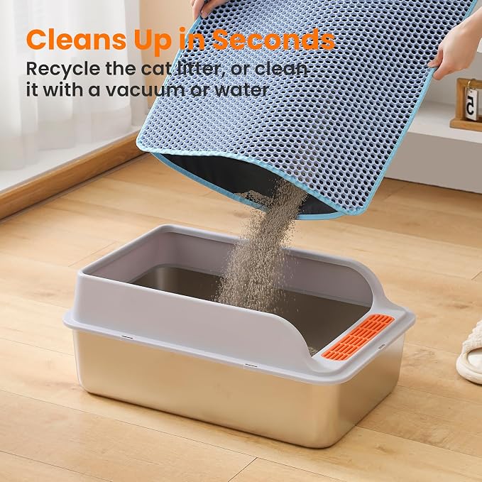 Jumbo Cat Litter Mat, 46x26 Inches Double Layer Honeycomb Litter Trapping Mat - Image 5