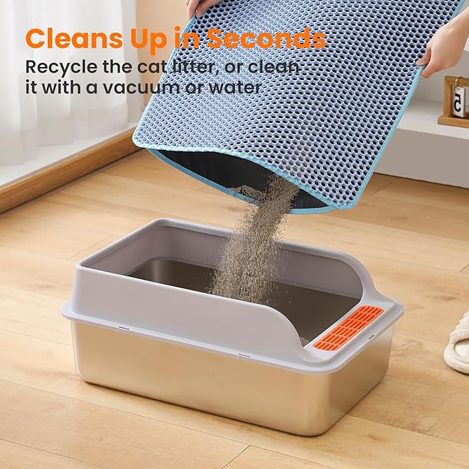 Cat Litter Mat, 24x18 Inches Large Double Layer Honeycomb Cat Litter Trapping - Image 5