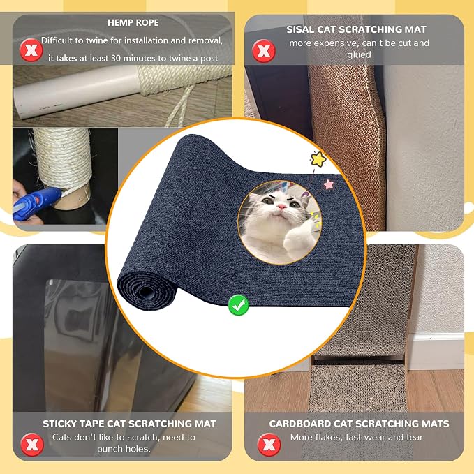 Carpet 78.7"x15.8" Trimmable Cat Scratching Mat - Image 3