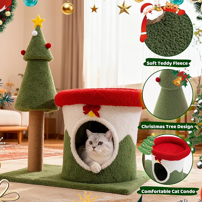 COSIEST 30in Christmas Cat Tree - Image 6