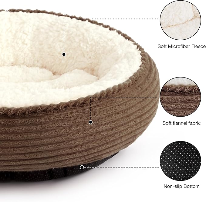 Love's cabin Round Donut Cat and Dog Cushion Bed, 25in Pet Bed - Image 2