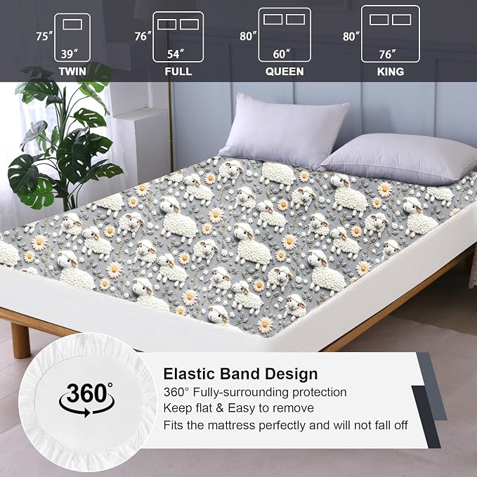 Twin Mattress Protector Waterproof, Fitted Sheet Style Breathable Mattress Cover - Image 5
