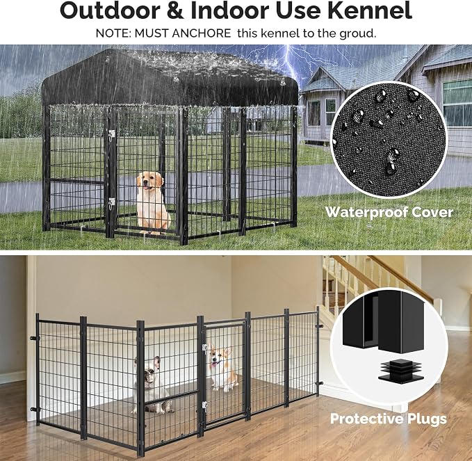 Sino Luban 2PCS Outdoor Dog Kennel Outside Run - Image 4