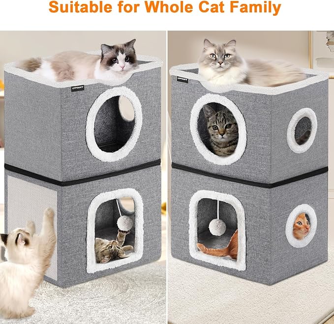 URPOWER 2 Story Cat Bed, Large Cat House - Image 2
