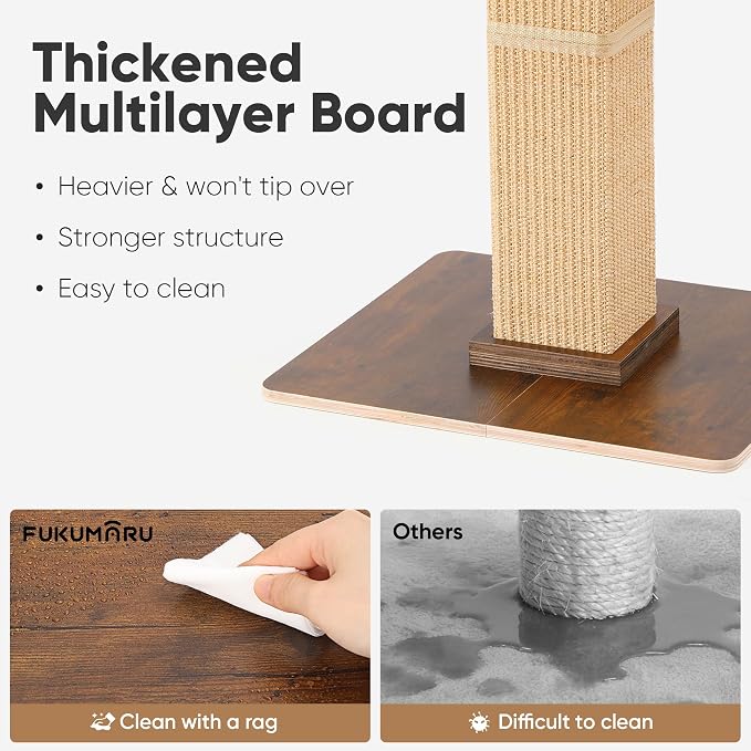 FUKUMARU Cat Scratching Post, Retro-Style Tall Scratch Posts - Image 3