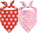Valentine's Day Dog Bandana, 2 Pack Adjustable Holiday Party Birthday Pets by XGXHZYLC