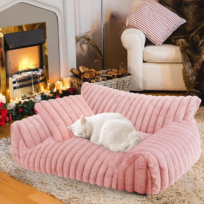 Cute Cat Couch Bed for Indoor Cats, Fluffy Pet Cat Sofa by Unknown