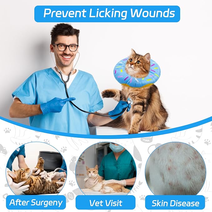 Cat Cone Collar Soft, Adjustable Cat Recovery Collars Kitten Cones to Stop - Image 6