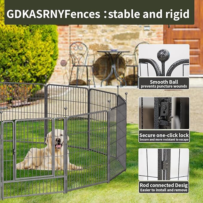 Dog Playpen, 32/40/45 Inch Height in Heavy Duty, Folding Indoor Outdoor - Image 5