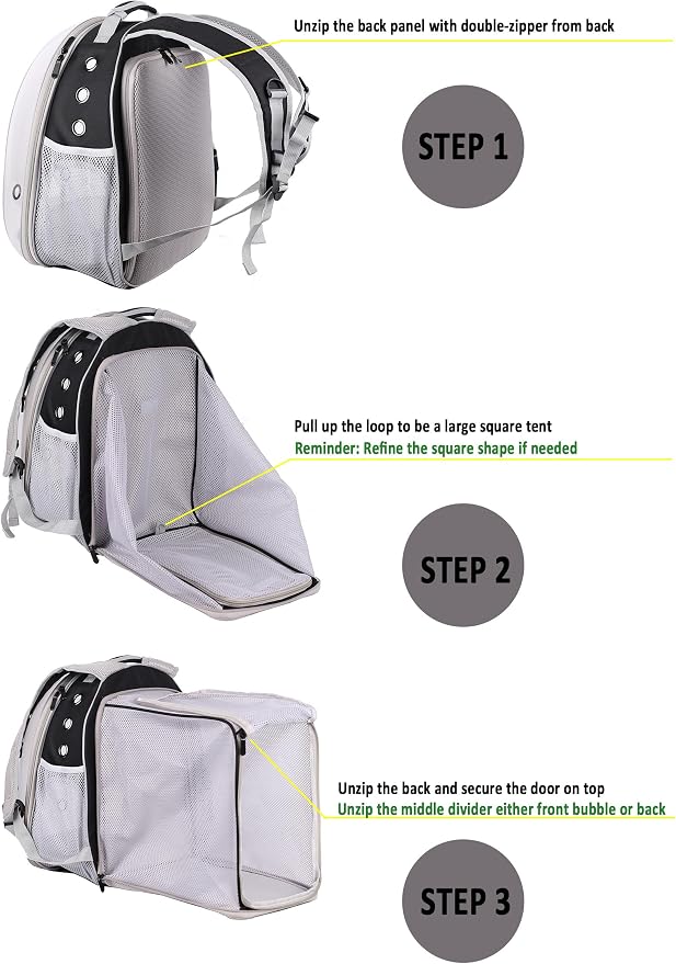 Square Back Extension Pet Backpack Carrier - Image 3