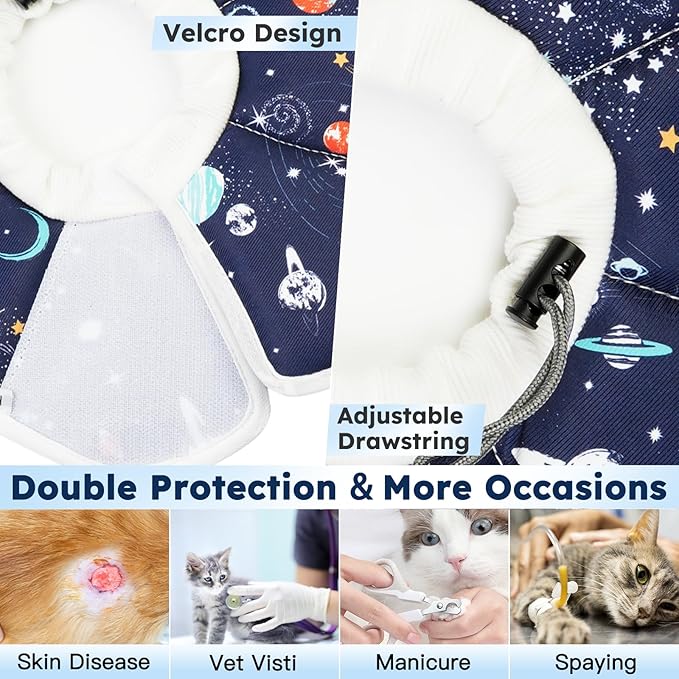 Cat Cone Collar Soft, Waterproof Cat Recovery Collar After Surgery, Adjustable - Image 3